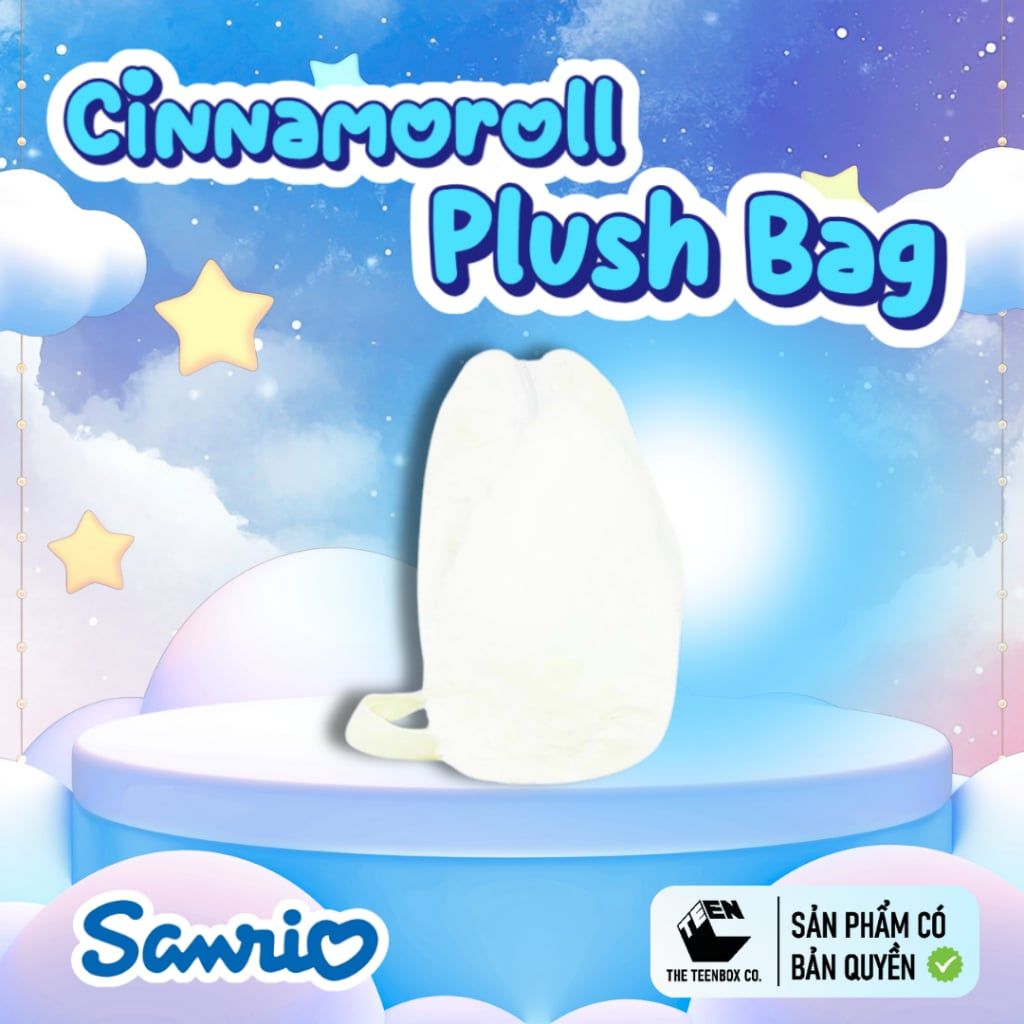 Túi Bông Mặt Cinnamoroll 22cm – Túi Đeo Chéo Sanrio Chính Hãng Cao Cấp, Túi Cute Dễ Thương, Teenbox Phân Phối