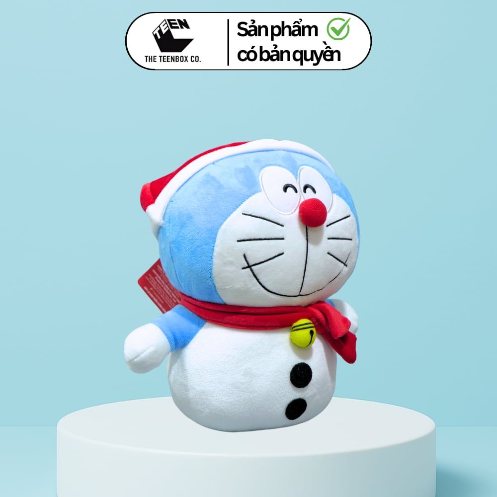 Gấu Bông Doraemon Người Tuyết Giáng Sinh 23cm Chính Hãng – Phiên Bản Noel, Teenbox Phân Phối