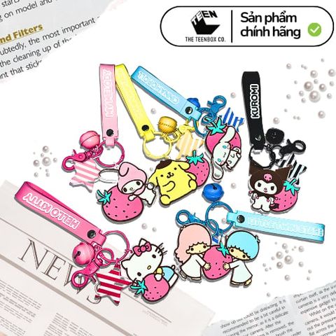 Móc Khóa Cao su Sanrio Chính Hãng 12x5cm – Móc Gắn Chìa Khóa Xe Hơi Hoạt Hình Dễ Thương, Teenbox Phân Phối