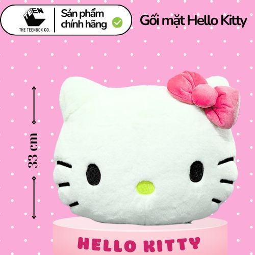 Gối Bông Mặt Hello Kitty 30cm – Gối Ôm Sanrio Chính Hãng Cao Cấp, Gối Trang Trí Dễ Thương, Teenbox Phân Phối