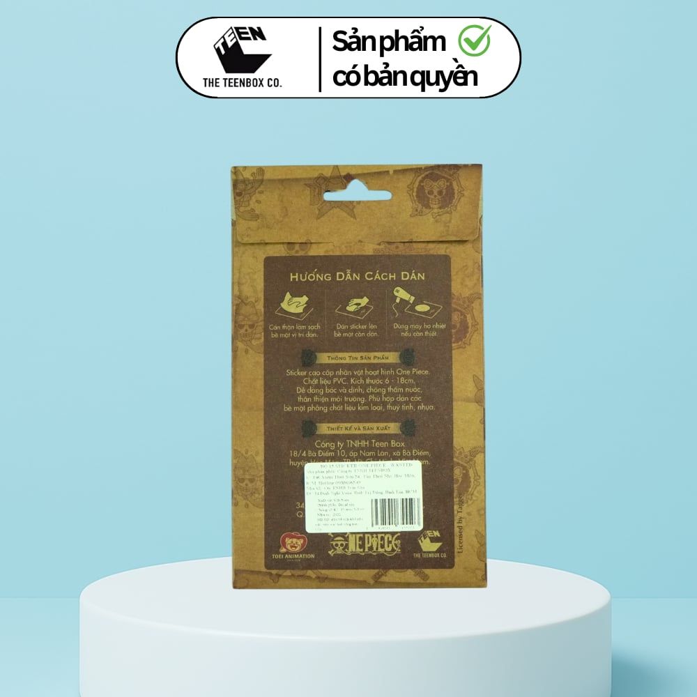 Bộ 15 Sticker One Piece – Sticker Anime Dán Laptop, Bàn Học, Trang Trí Cá Nhân, Chính Hãng TEENBOX