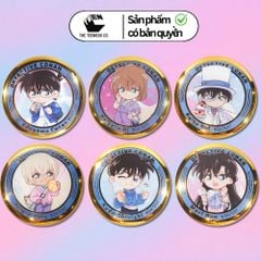 Huy Hiệu Chibi Conan Viền Vàng 58mm Blind Box Chính Hãng – Teenbox Phân Phối – Badge Anime Hộp Mù