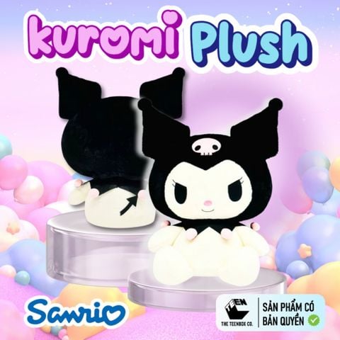 Thú Bông Kuromi Size L 47cm – Gấu Bông Sanrio Chính Hãng Cao Cấp, Ôm Ngủ Mềm Mịn, Teenbox Phân Phối