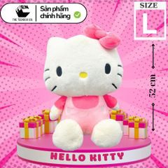 Thú Bông Hello Kitty Size L 47cm – Gấu Bông Sanrio Chính Hãng Cao Cấp, Ôm Ngủ Mềm Mịn, Teenbox Phân Phối