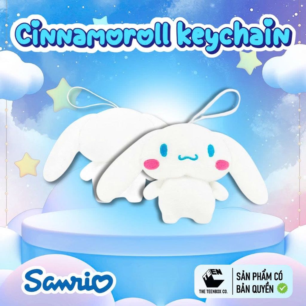 Móc Khoá Sanrio Chính Hãng – Móc Gắn Chìa Khoá Ô Tô Xe Máy, Thú Bông Cute 10cm, Quà Tặng Dễ Thương, Teenbox Phân Phối