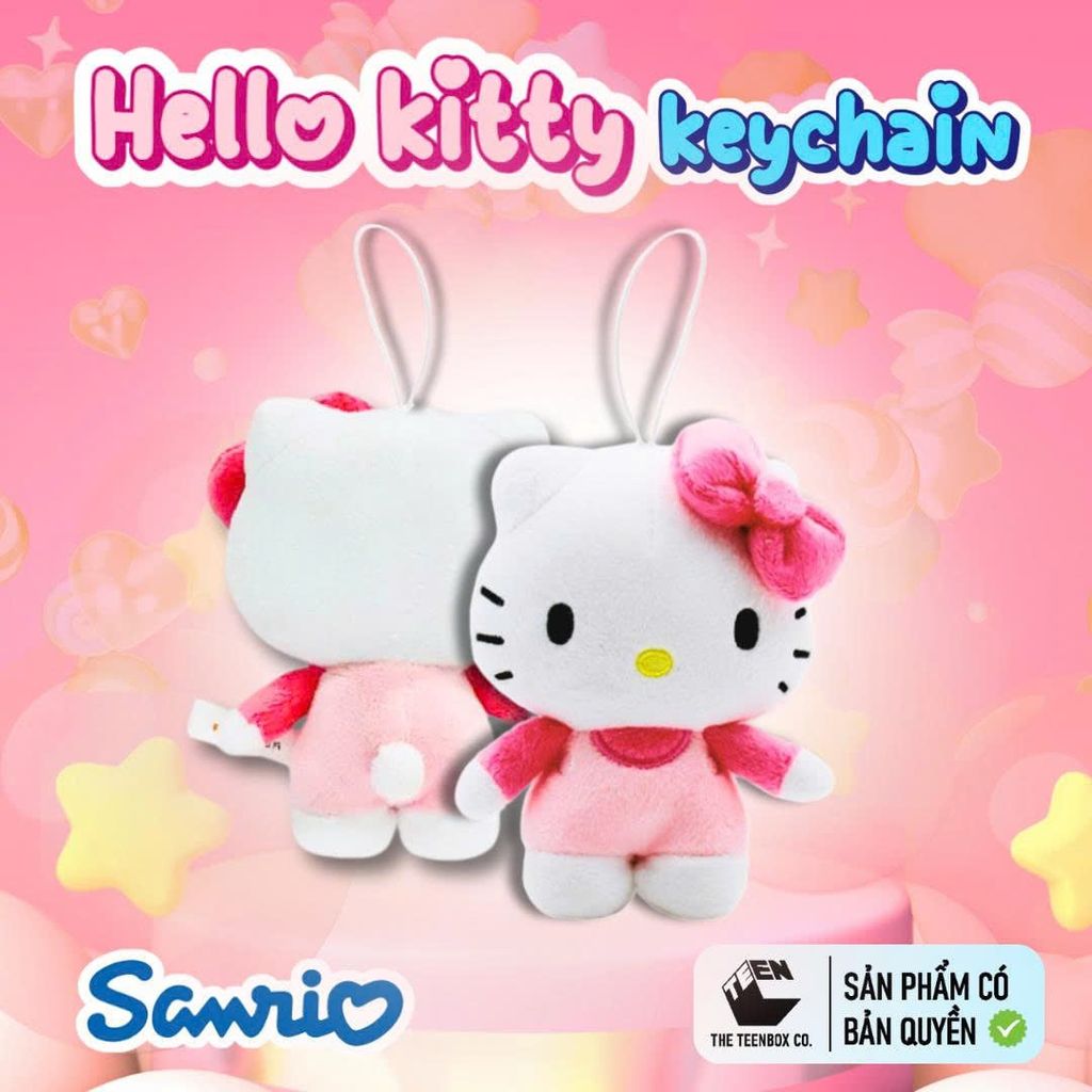 Móc Khoá Sanrio Chính Hãng – Móc Gắn Chìa Khoá Ô Tô Xe Máy, Thú Bông Cute 10cm, Quà Tặng Dễ Thương, Teenbox Phân Phối
