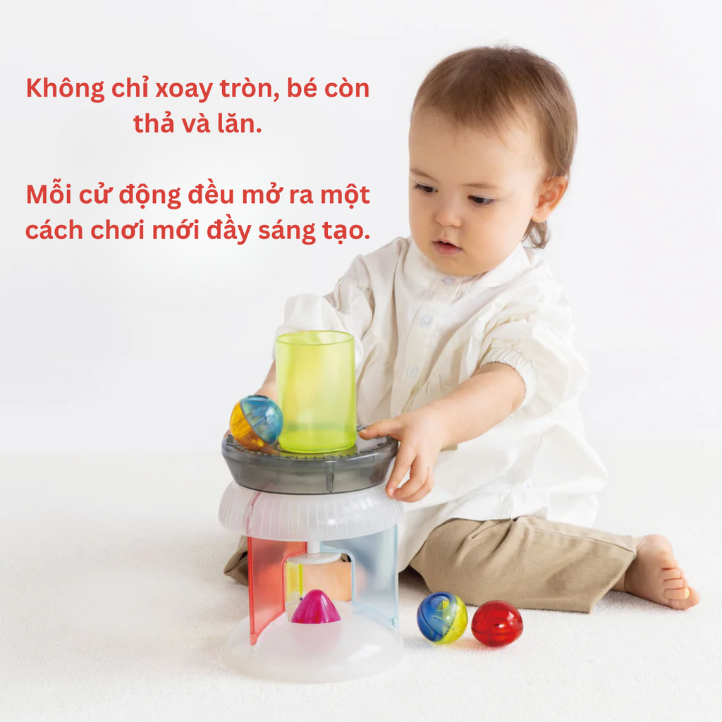 Đồ chơi dành cho bé 1 tuổi phát triển tính tò mò - Dòng 1curiosity bộ vòng xoay OC003 People Nhật Bản