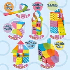 Đồ chơi xếp hình nam châm PEOPLE Nhật Bản - Bộ lâu đài 40 chi tiết ‎PGS150