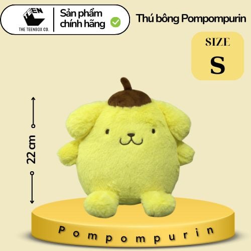 Thú Bông Pompompurin Size S 22cm – Gấu Bông Sanrio Chính Hãng, Thú Bông Mini Dễ Thương, Teenbox Phân Phối