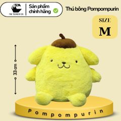 Thú Bông Pompompurin Size M 33cm – Gấu Bông Sanrio Chính Hãng Cao Cấp, Thú Nhồi Bông Ôm Ngủ, Teenbox Phân Phối
