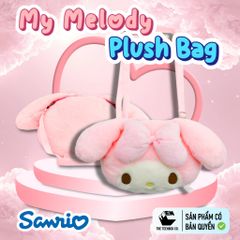 Túi Bông Mặt My Melody 22cm – Túi Đeo Chéo Sanrio Chính Hãng Cao Cấp, Túi Cute Dễ Thương, Teenbox Phân Phối
