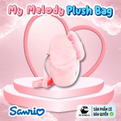 Túi Bông Mặt My Melody 22cm – Túi Đeo Chéo Sanrio Chính Hãng Cao Cấp, Túi Cute Dễ Thương, Teenbox Phân Phối