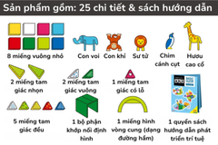 Đồ chơi xếp hình nam châm PEOPLE Nhật Bản - Bộ vườn thú 26 chi tiết PGS130