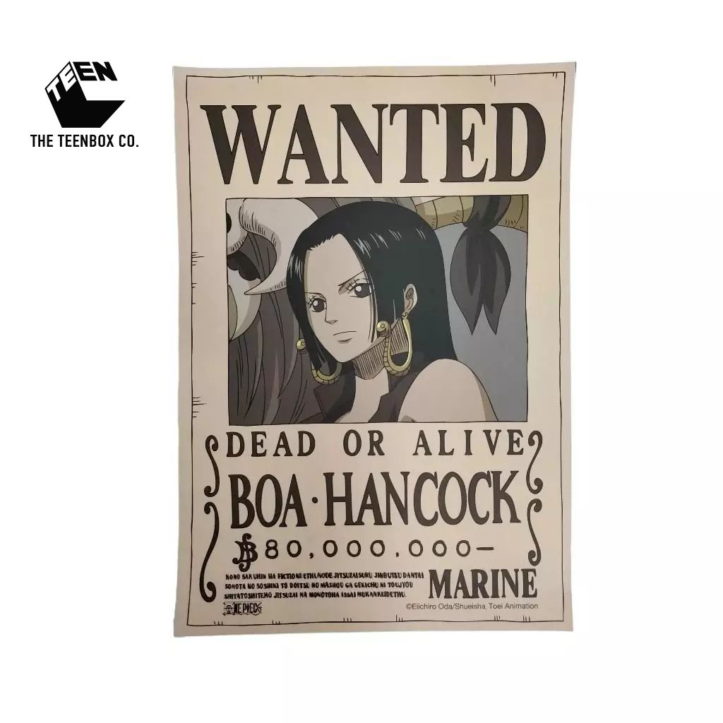 Poster Truy Nã One Piece 43x30cm – Tranh Wanted Luffy, Zoro, Nami, Robin, Boa, Chopper, Chính Hãng TEENBOX