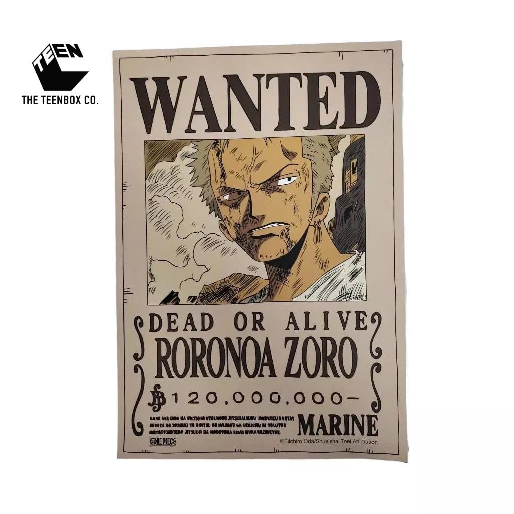 Poster Truy Nã One Piece 43x30cm – Tranh Wanted Luffy, Zoro, Nami, Robin, Boa, Chopper, Chính Hãng TEENBOX