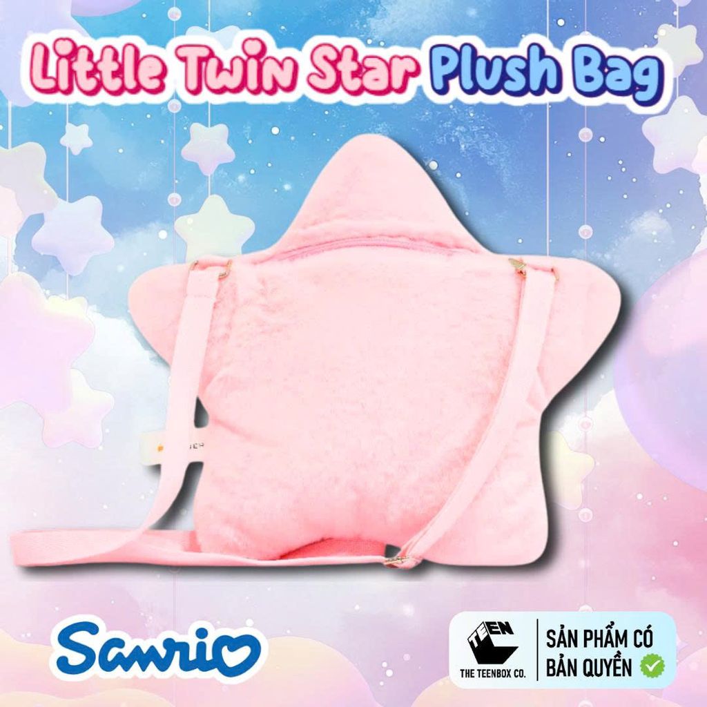 Túi Bông Little Twin Star Chính Hãng – Túi Đeo Chéo Mini 20x18cm, Bông Mềm Nhẹ, Phân Phối Teenbox