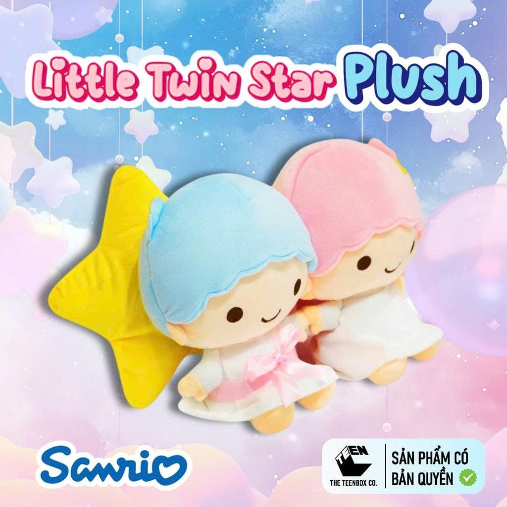 Thú Bông Little Twin Star Size S+  – Gấu Bông Sanrio Chính Hãng Cao Cấp, Quà Tặng Dễ Thương, Teenbox Phân Phối