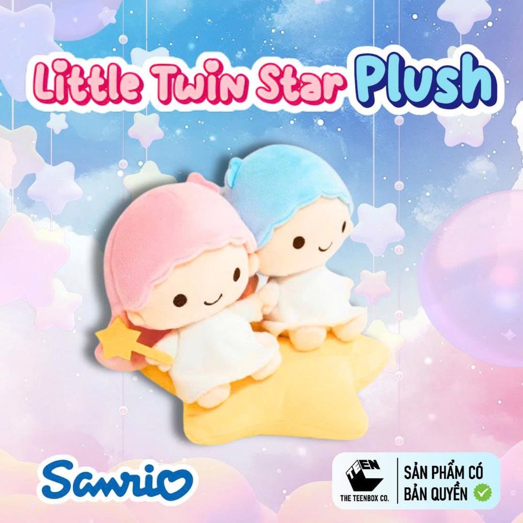 Thú Bông Little Twin Star Size S – Gấu Bông Sanrio Chính Hãng Cao Cấp, Quà Tặng Dễ Thương, Teenbox Phân Phối