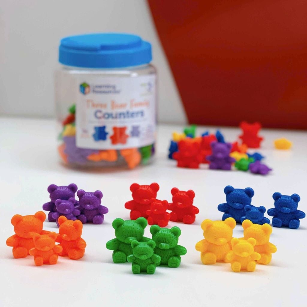 Bộ học đếm gia đình gấu | Three Bear Family® Counters, Set of 96 Learning Resources LER 0744