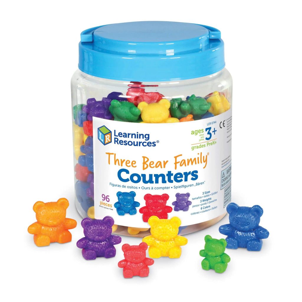 Bộ học đếm gia đình gấu | Three Bear Family® Counters, Set of 96 Learning Resources LER 0744