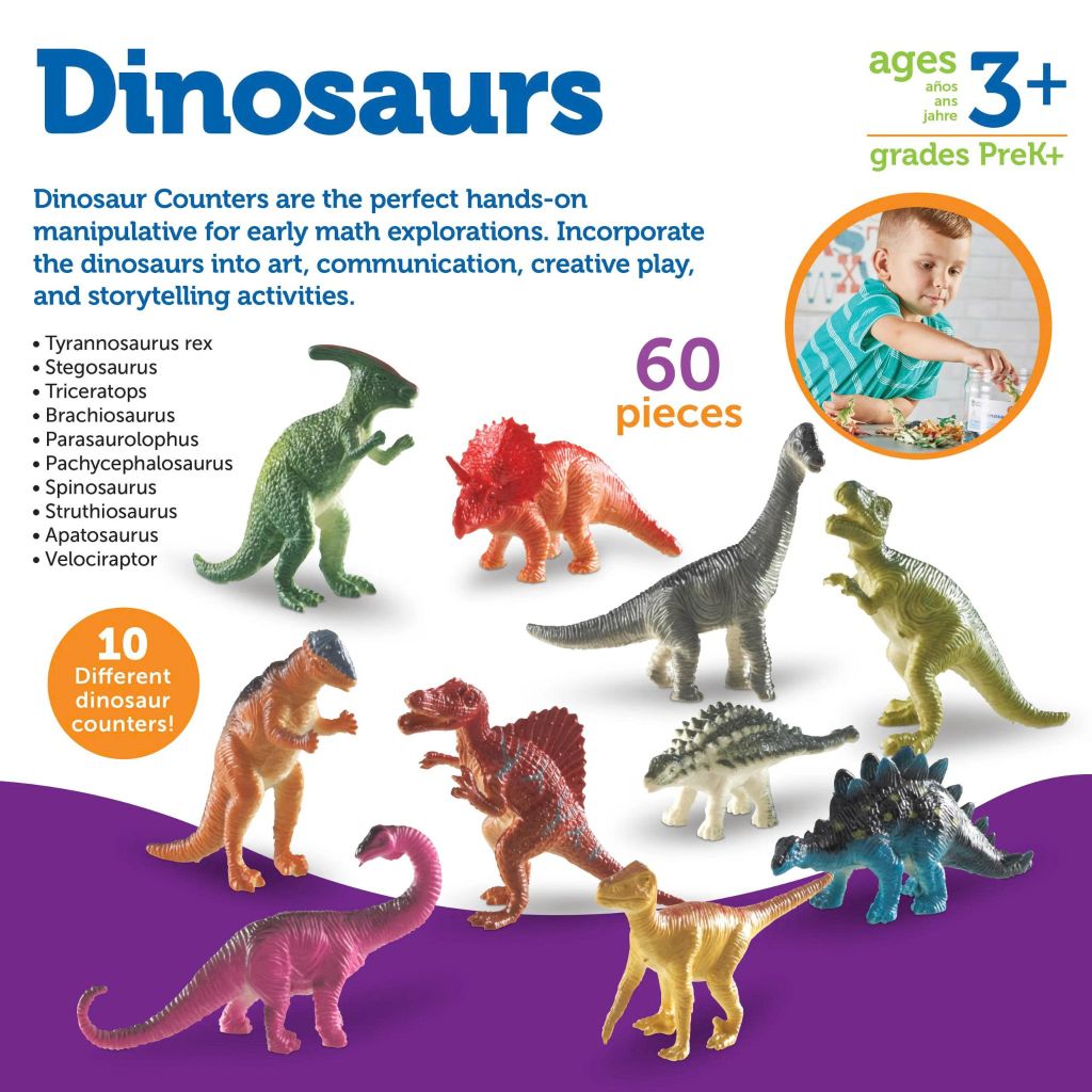 Bộ đồ chơi học đếm khủng long dành cho bé 3 tuổi - Set of 60 Learning Resources LER0811