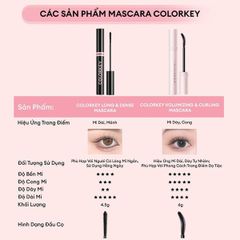 Mascara Colorkey long dense Giúp Mi Dài & Cong Tự Nhiên
