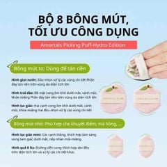 Bộ 8 Bông Mút Trang Điểm Tự Xé Amortals Puff-Hydro Edition