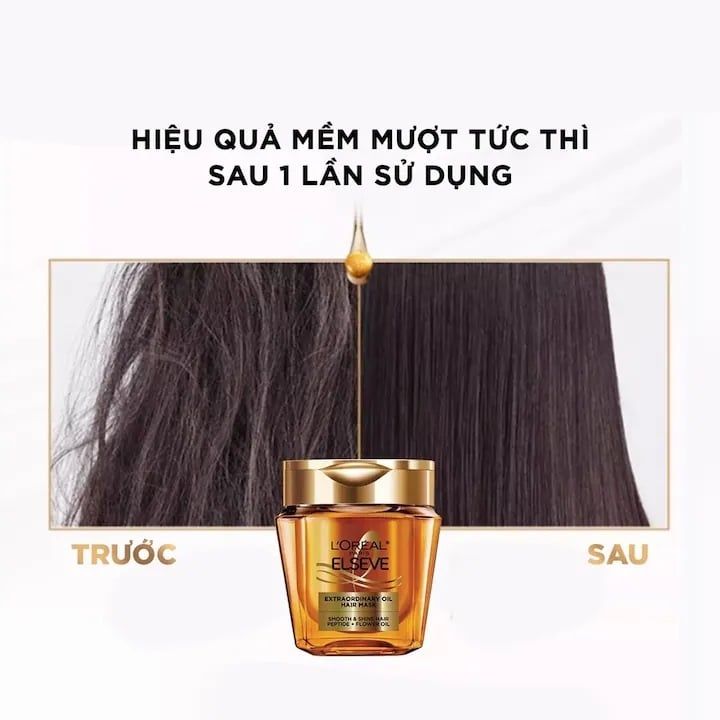 Kem Ủ TÓC Loreal elseve vàng phục hồi tóc mềm mượt 250ml