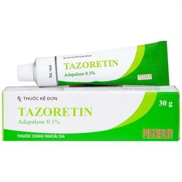 Tazoretin 0.1% Medisun hỗ trợ điều trị mụn trứng cá 30g