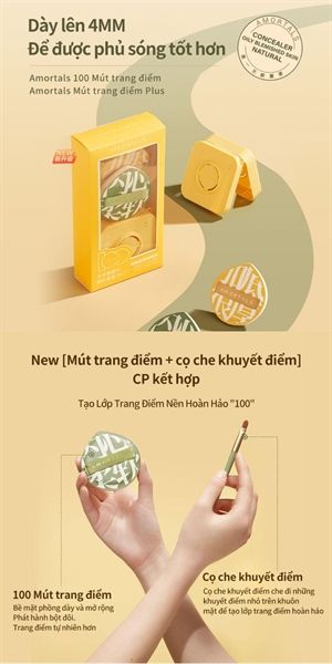 Set 2 bông mút Amortals size xl kèm cọ