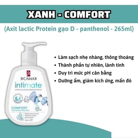 Dung Dịch Vệ Sinh Ya Samaya Intimate Nga 265ml Comfort (xanh biển)