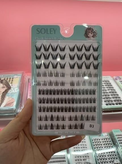 Mi giả Lông mi cụm 10 hàng soley mã B3+ nhíp