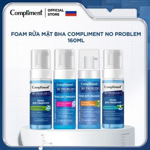 Sữa rửa mặt tạo bọt Compliment No Problem Salicylic Acid 160ml dành cho da khô , da thường , nhạy cảm