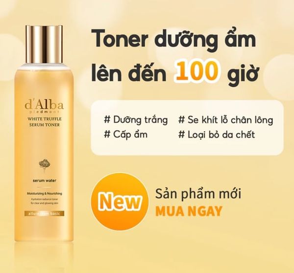 Toner Vita Toning Serum d'Alba Cải Thiện Lỗ Chân Lông, Dưỡng Ẩm Da 180ml