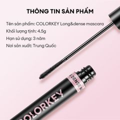 Mascara Colorkey long dense Giúp Mi Dài & Cong Tự Nhiên