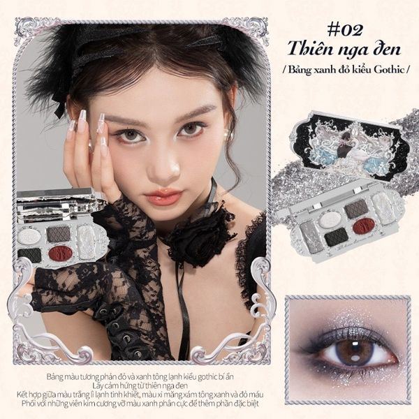 Bảng Phấn Mắt Hoa Biết FLOWER KNOWS swan ballet thiên nga #03-hồng