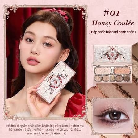 Bảng phấn mắt hoa biếc Strawberry Cupid Flower Knows #01-honey coulee