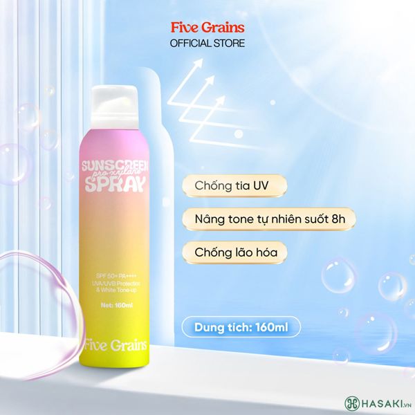 Xịt chống nắng Cao cấp Five Grains nâng tone Pro-Xylane 160ML