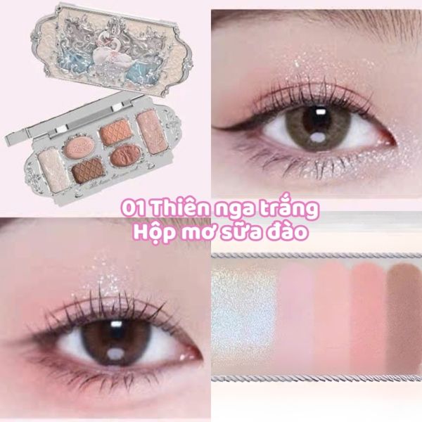 Bảng Phấn Mắt Hoa Biết FLOWER KNOWS swan ballet thiên nga #03-hồng