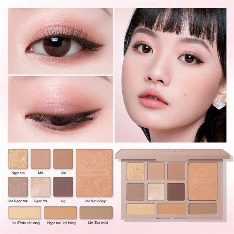 ￼Bảng Phấn Mắt CARSLAN 10 Màu đa Chức Năng