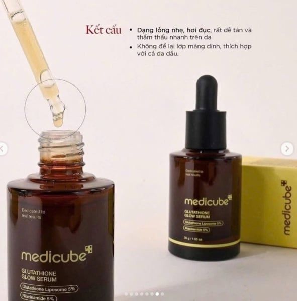 Tinh chất Medicube Glutathione Glow Serum dưỡng Sáng Da mờ thâm nám
