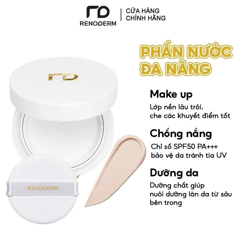 Phấn Nước Cushion Renoderm Day Long BB Cream Silver SPF 50/PA+++ 15g Tone Da Sáng