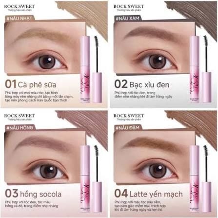 Chuốt Mày Rock Sweet Velvet Mist Color Staying Eyebrow Cream #01