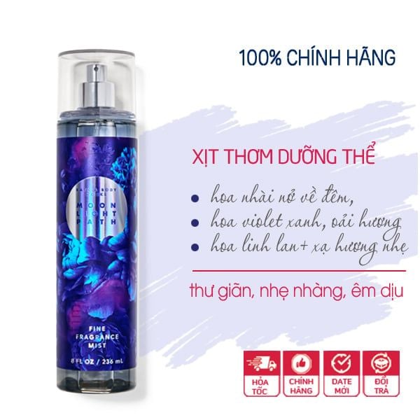 Xịt Thơm Toàn Thân Bath & Body Works Fine Fragrance Mist 236ml #Moonlight Path