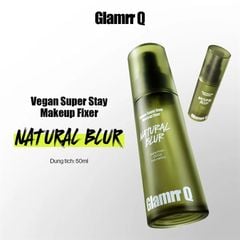 Xịt khóa nền glamrr q Vegan Super stay makeup fixer 50ml #01 Natural Blur