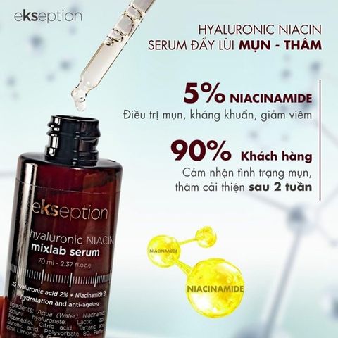 Serum giảm mụn, ngừa viêm, giảm thâm Ekseption Hyaluronic Niacinamide 75ml