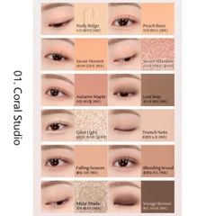 Bảng Phấn Mắt Clio Pro Eye Palette Air 12 ô #01 Coral Studio