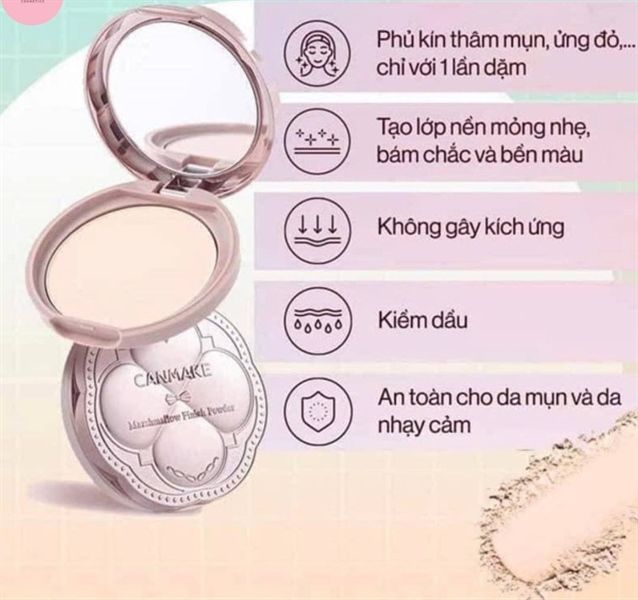 ￼Phấn phủ Canmake Marshmallow Finish Powder Nhật Bản SPF50 PA++++ 4 #ML