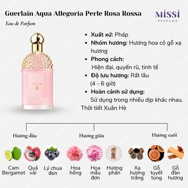 Nước Hoa Nữ Guerlain Aqua Allegoria Perle Rosa Rossa EDP 125ml