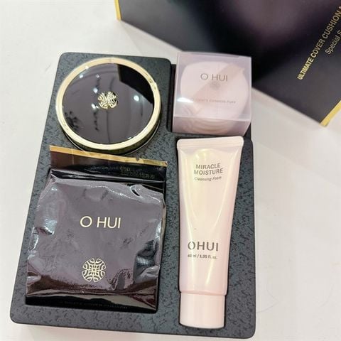 [bản giới hạn ] Phấn nước OHUI ultimate cover mesh cushion kèm lõi refill + 5mút + sữa rửa mặt